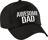 Awesome dad pet / cap zwart voor heren - Vaderdag - baseball cap - cadeau petten / caps voor vader / papa