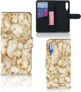 Book Cover Xiaomi Mi 9 Smartphone Hoesje Marmer Goud
