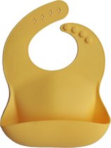Mushie Siliconen Baby Slabbetje met Opvangbakje|BPA Vrij| Mineral Yellow|Bibs kleuren|