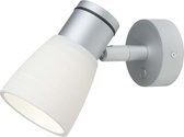 Prebit R1-1 mat chromen LED Wandlamp met wit glazen Lampenkap 12/24V