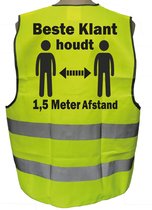 Veiligheidsvestje geel - Beste klant Houdt 1,5m afstand - Safety jacket - One Size fits all