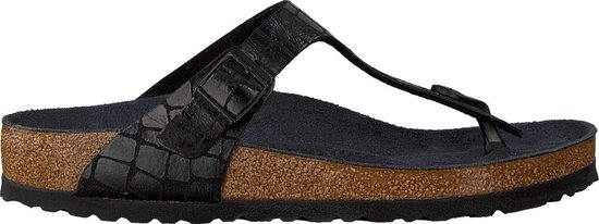 Birkenstock Dames Slippers Gizeh Gator - Zwart - Maat 39 | bol.com