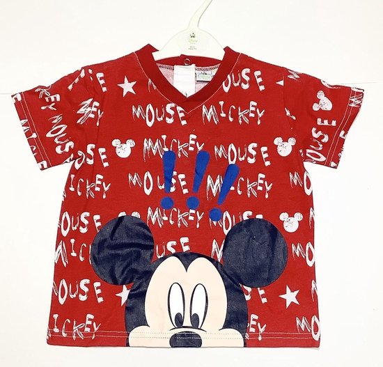 Disney Mickey Mouse t-shirt - !!! - rood - maat 80 (18 maanden)