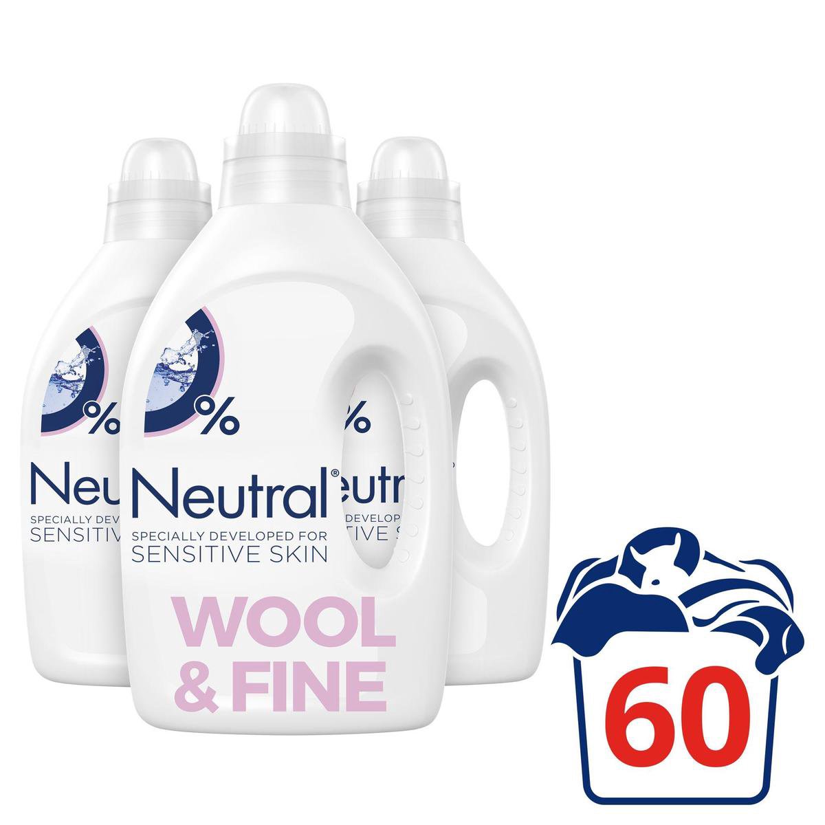 Neutral Vloeibaar Fijnwasmiddel - 3 x 20 wasbeurten - Voordeelverpakking