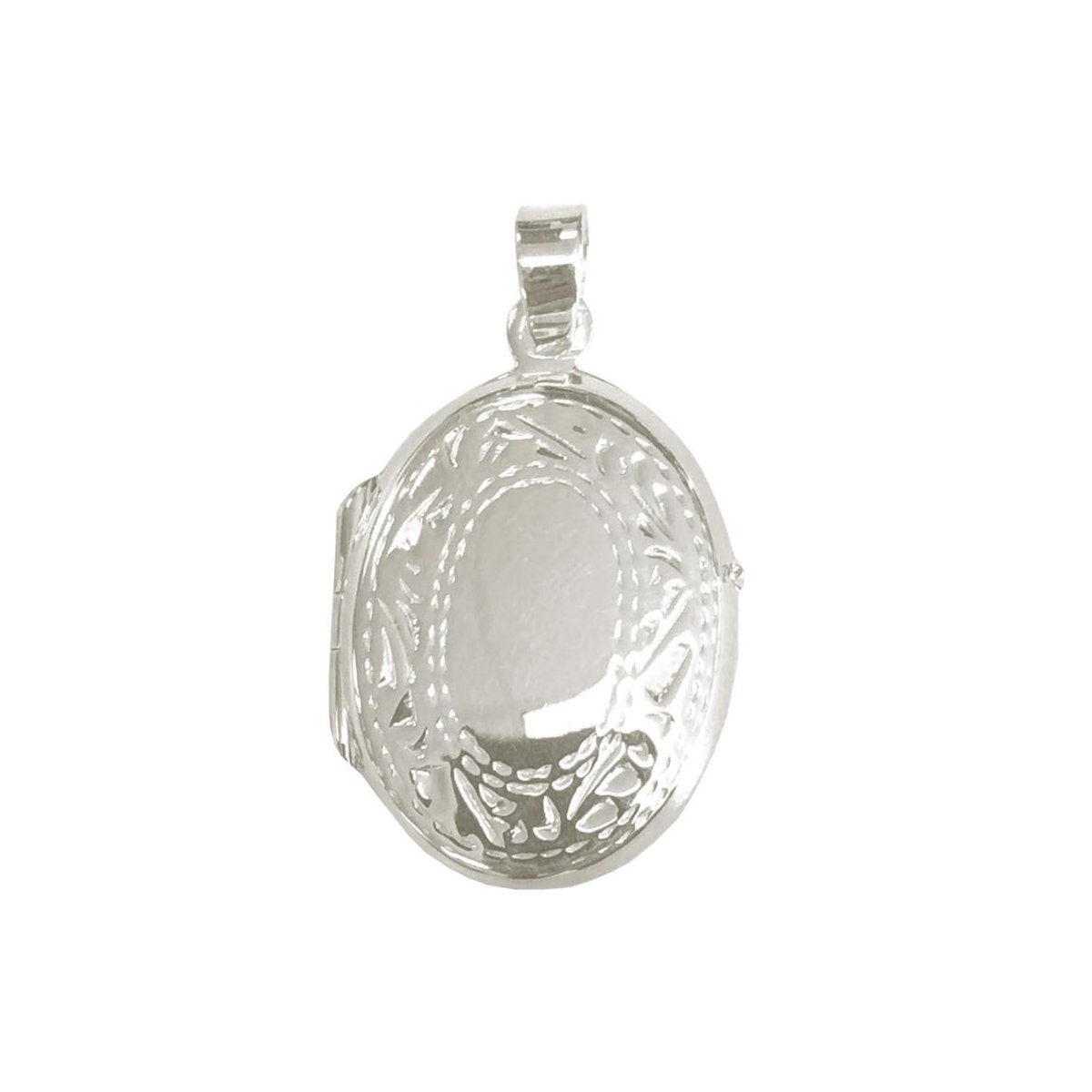 Silventi k932300010 Zilveren Medaillon - Ovaal - Bewerkt - Zilverkleurig - Silventi