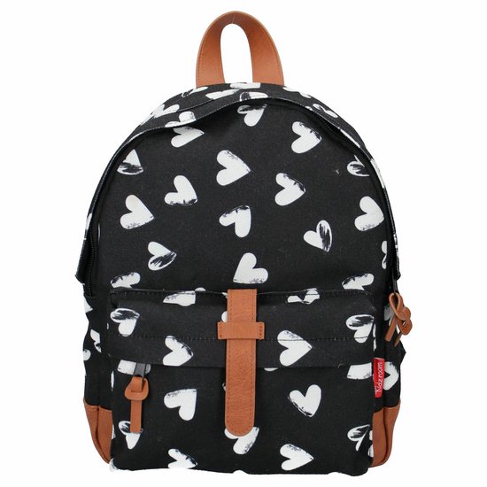 Kidzroom Black White Rugzak 2 t m 6 jaar Zwart Hartjes Rugzak Kind bol