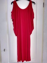 Dames jurk open schouder rood L/XL