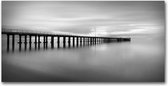 MN Collections - Schilderij - Seascape Photography. - Zwart, Wit En Grijs - 100 X 50 Cm