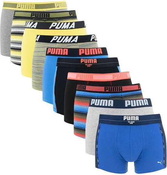 PUMA 10P Mixed Prints Heren Boxershorts - Maat S | bol.com