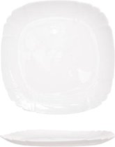 Lotusia - Plat Bord - Wit - 26cm - Opaal - (set van 6)