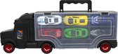 JollyVrooom - Truck met 6 auto's - Truck - Vrachtwagen - Oplegger - Auto set -set - Opbergen