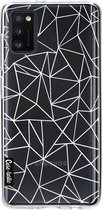 Casetastic Samsung Galaxy A41 (2020) Hoesje - Softcover Hoesje met Design - Abstraction Outline White Transparent Print