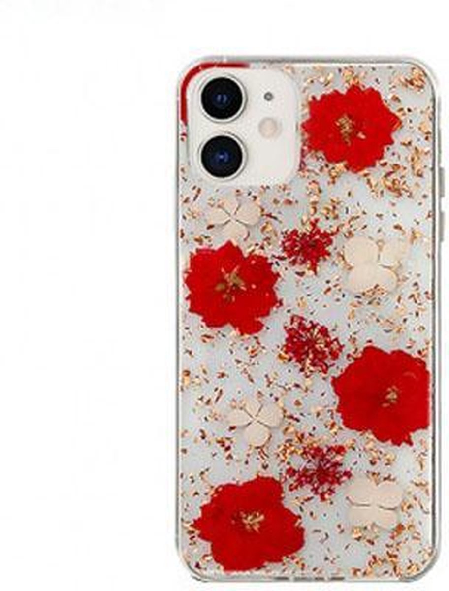 GSM-Basix Hard Backcover Case Flower Serie voor Apple iPhone 11 Rood