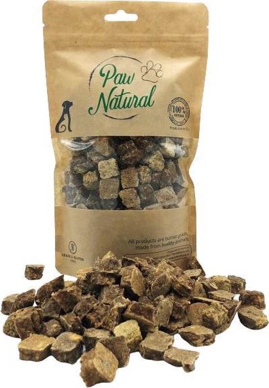 Paw Natural Rund Kubus Hondensnack - 300 gram - Graan- en glutenvrij - Geschikt voor alle rassen