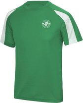 FitProWear Sportshirt Contrast Cool Groen/Wit Heren Maat S - Korte Mouw - Sportkleding - Trainingskleding - Polyester - Shirt