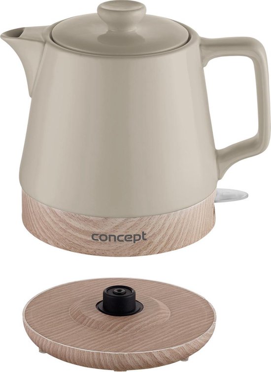 Concept RK0086 elegante keramische waterkoker 1 l zwart