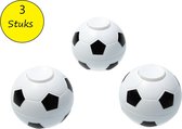 Fidget spinner voetbal rond Set 3 stuks anti stress zwart-wit