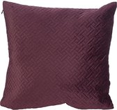 Cost en Trendy Kussen Velvet Cross Bordeaux 40x40xh6cm (set van 2) En Yourkitchen E-kookboek - Heerlijke Smulrecepten