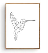 Poster Colibri / Specht - 40x30cm / A3 - Lijnen Minimalistisch - Muurdecotatie