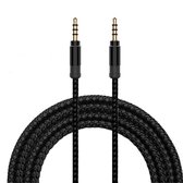 Audio Kabel 3.5 mm Stereo 1,5 mtr - Zwart gevlochen