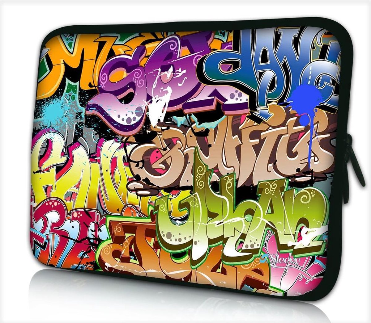 Laptophoes 14 inch graffiti kleurrijk - Sleevy - laptop sleeve - laptopcover - Alle inch-maten & keuze uit 250+ designs! Sleevy