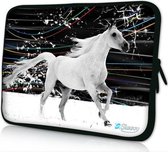 Sleevy 15,6 laptophoes wit paard - laptop sleeve - laptopcover - Sleevy Collectie 250+ designs