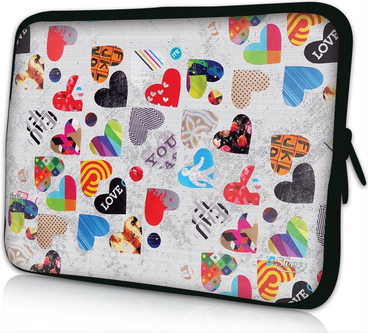Sleevy 14 laptophoes gekleurde harten - laptop sleeve - Sleevy collectie 300+ designs