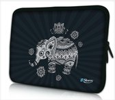 Laptophoes 15,6 inch olifant Indisch zwart - Sleevy - laptop sleeve - laptopcover - Sleevy Collectie 250+ designs