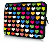 Sleevy 14 laptophoes 3D hartjes - laptop sleeve - laptopcover - Sleevy Collectie 250+ designs