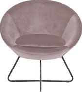 24Designs SALE - Rixt Fauteuil - Poederroze Fluweel - Zwart Metalen Onderstel