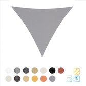 Driehoekige luifel van Lumaland incl. spandraden |polyester met dubbele pu-laag | Driehoek 3 x 3 x 3 m| 160 g/m² - lichtgrijs