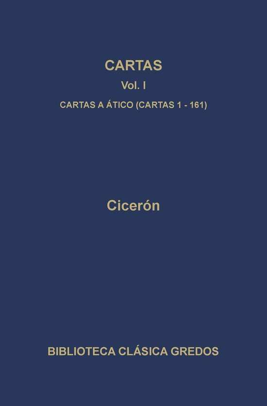 Biblioteca Clásica Gredos 223 - Cartas I. Cartas a Ático ( ... - cover