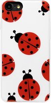 ADEL Siliconen Back Cover Softcase Hoesje Geschikt voor iPhone 8 Plus/ 7 Plus - Lieveheersbeestjes