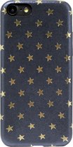 ADEL Siliconen Back Cover Softcase Hoesje Geschikt voor iPhone 8 Plus/ 7 Plus - Gouden Sterren Blauw