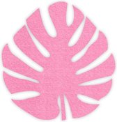 Monstera blad vilt onderzetter - Roze - 6 stuks - Ø 9,5 cm Rond - Glas onderzetter - Cadeau - Woondecoratie - Woonkamer - Tafelbescherming - Onderzetters Voor Glazen - Keukenbenodi