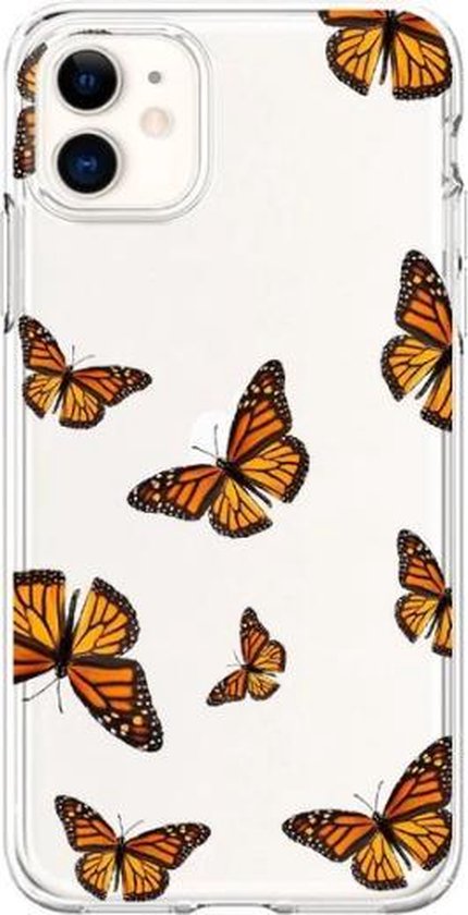 iPhone XR telefoonhoesje – Phone case – aesthetic – oranje vlinders –  iPhone XR hoesje... | bol.com