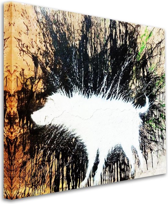 BANKSY Wall Art Square Wet Dog Canvas Print