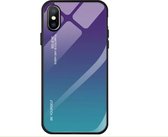 Telefoonhoesje hoge kwaliteit schokbestendige krasbestendige glazen backcover ( Iphone X & XS ) Paars/Blauw