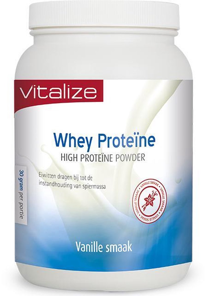 Goedkoopste Vitalize Whey Proteïne Vanille 750 gram | High Proteïne Powder - Draagt bij tot de instandhouding van normale botten