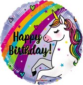 Folie Ballon Unicorn Happy Birthday, 45 centimeter