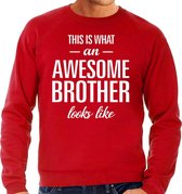 Awesome brother - geweldige broer cadeau sweater rood heren - Verjaardag kado trui XXL