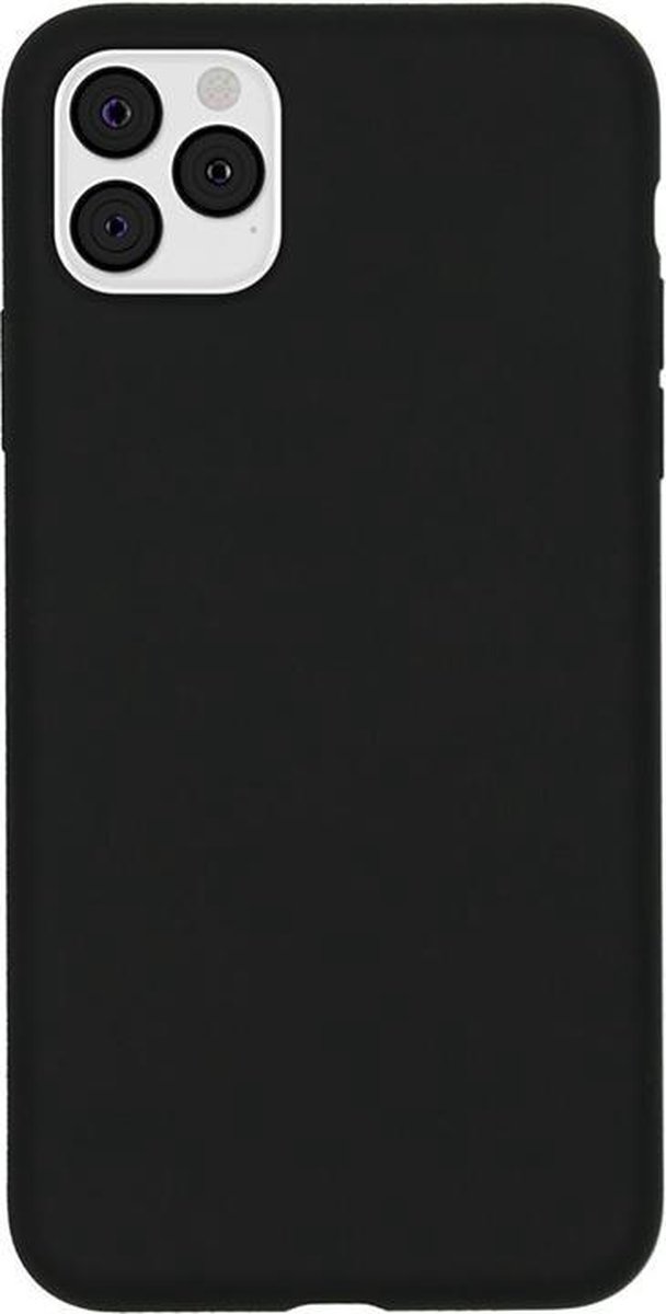 Iphone 11 Pro Max zwart sililcone hoesje met Gratis  Tempered Glass Screen Protector