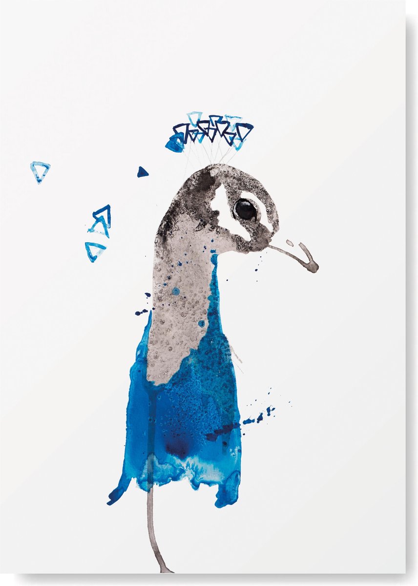Kunst Poster - Dieren - van Natuurlijk Angelart - Pauw - A3 Formaat - Kunst aan de muur - Wanddecoratie - Woonaccessoire - Decoratie - Relatiegeschenk - Babykamer Poster- Kinderkamer Kunst van Natuurlijk Angelart