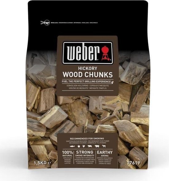 geloof dichtheid Aan Weber® Grote stukken Hickory-rookhout | bol.com