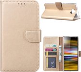Bookcase Geschikt voor: Sony Xperia 10 - Goud - portemonee hoesje