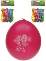 16x stuks verjaardag ballonnen 18 jaar thema - Verjaardag feestartikelen en versieringen