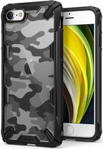 Ringke Fusion X Design Backcover iPhone SE (2022 / 2020) / 8 / 7 hoesje - Camo Zwart