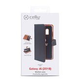 Celly - Samsung Galaxy J6 (2018) - Wally Bookcase Black - Openklap Hoesje Samsung Galaxy J6 - Samsung Case Black