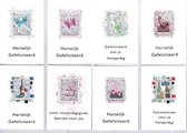 8 Cards & Crafts Luxe Wenskaarten - 13,5x19cm - Met Glitters - Gevouwen kaarten met enveloppen