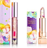 GLAMFOX Witch Flower Lipstick + Lipgloss 2 Stuks - 100% Echte Bloem - 24K Goudpoeder - Korean Skincare - Lip Plumper - Lip Plumping - Lipgloss Transparant - Lippenstift Langhoudend